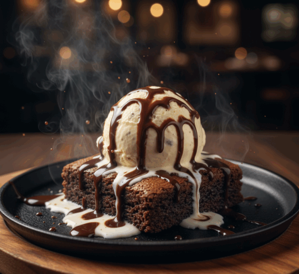 flavours-and-rolls-lloydminster-alberta-saskatchewan-canada-sizzling-brownie-warm-brownie-on-a-sizzling-plate-with-ice-cream-and-chocolate-syrup
